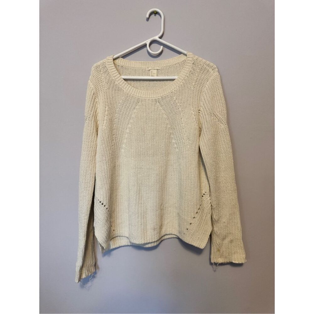 H&M Women’s off‎ white knit sweater Size L